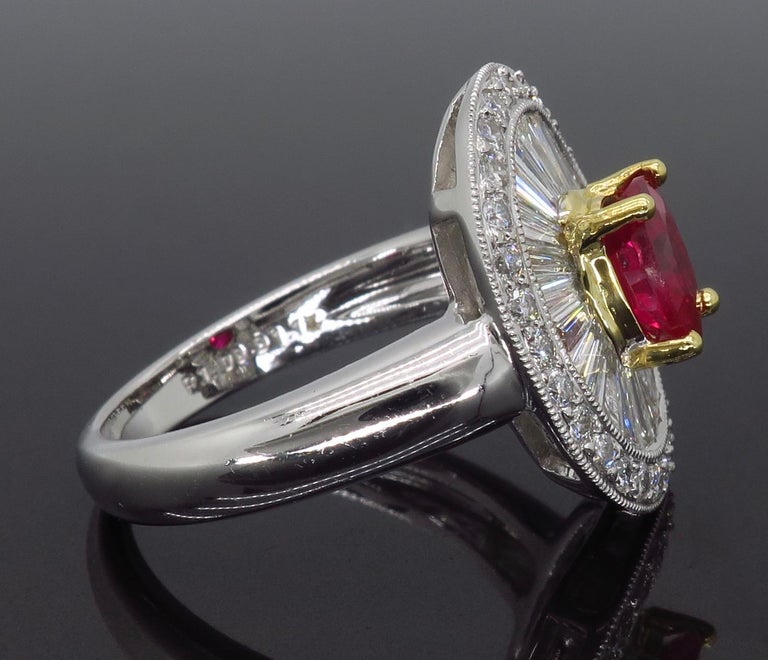 Ruby And Diamond Ballerina Ring Made In 18 Karat Gold At 1stdibs