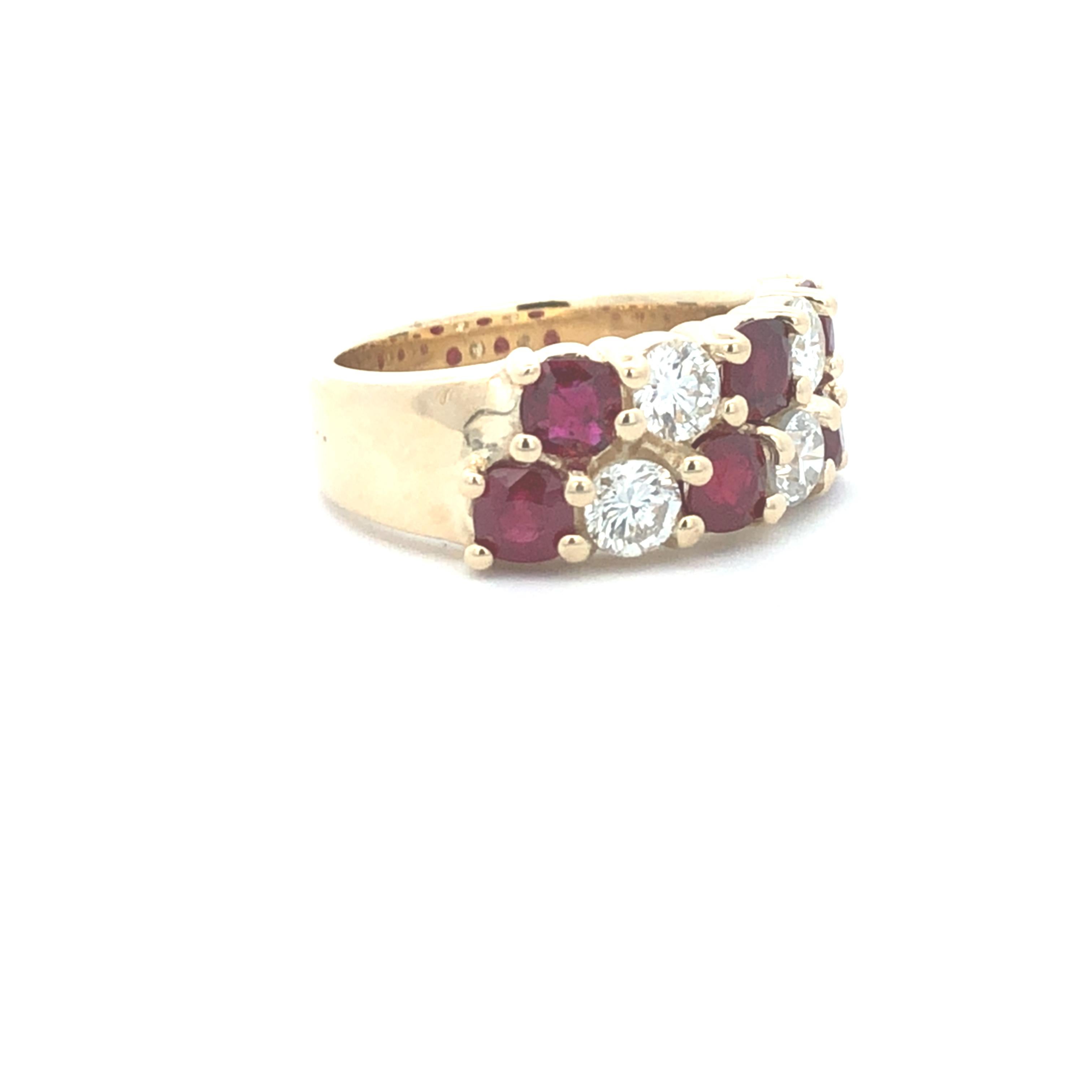 Rubin & Diamantband D 1,04ct R2.17ct 14kYG (Moderne) im Angebot