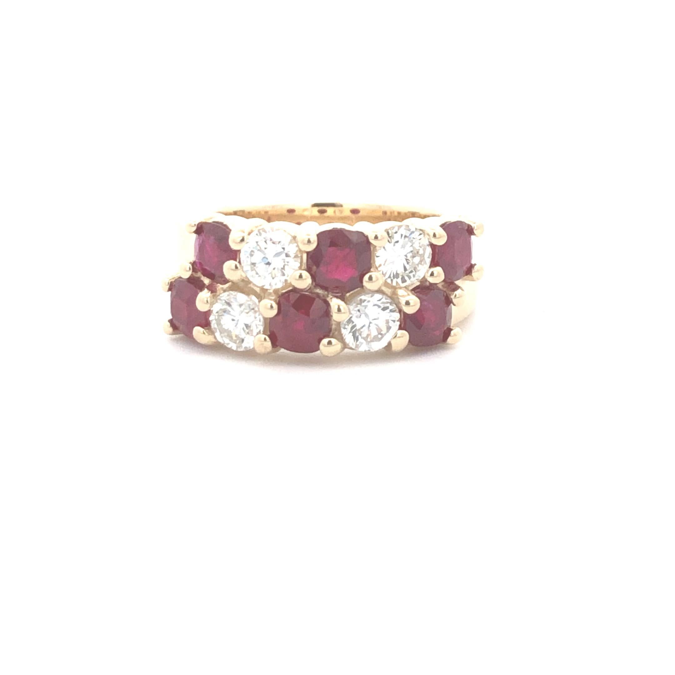 Rubin & Diamantband D 1,04ct R2.17ct 14kYG im Zustand „Neu“ im Angebot in New York, NY