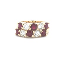 Ruby & Diamond Band D1.04ct R2.17ct 14kYG