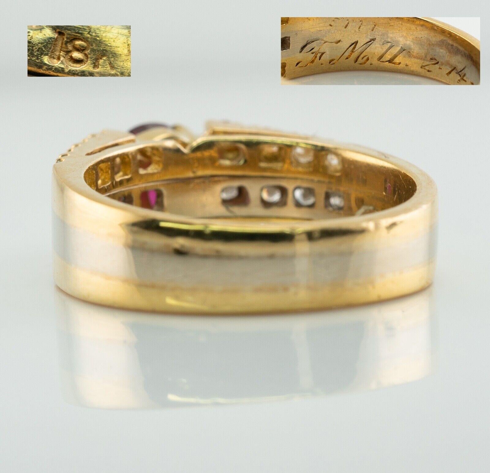 Natürlicher Rubin-Diamant-Ring 18K Gold Vintage (Ovalschliff) im Angebot