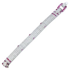 Ruby & Diamond Belt Buckle Bracelet