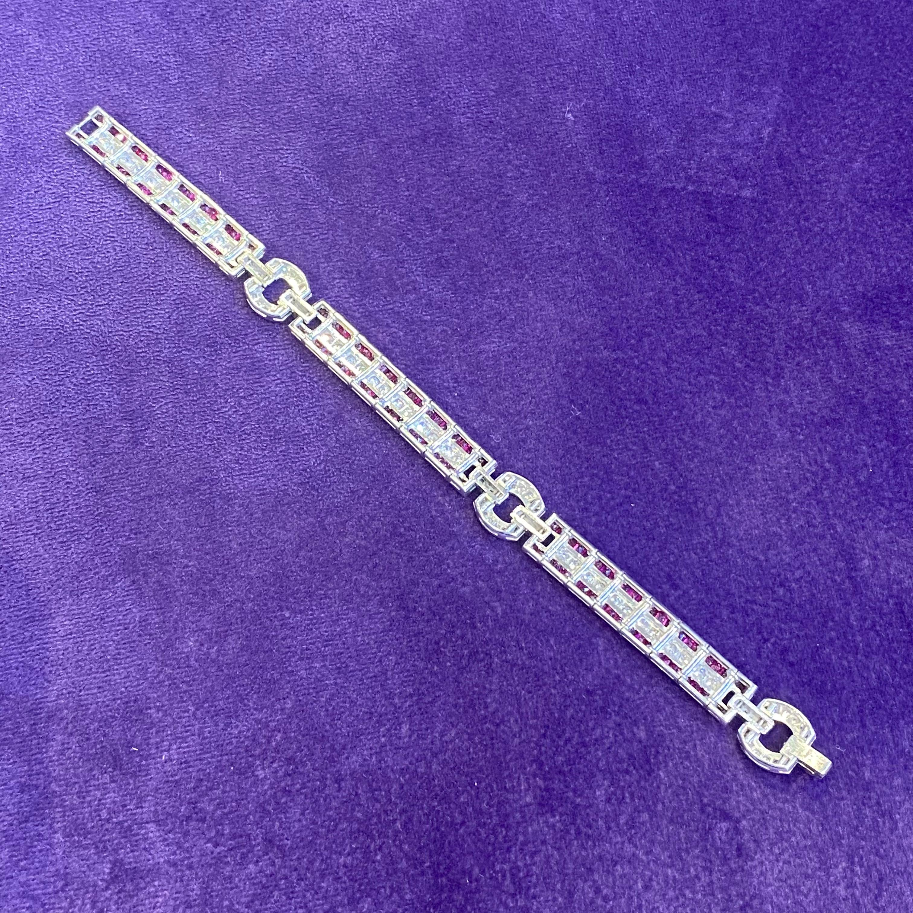 Pulsera de rubíes y diamantes en venta 1