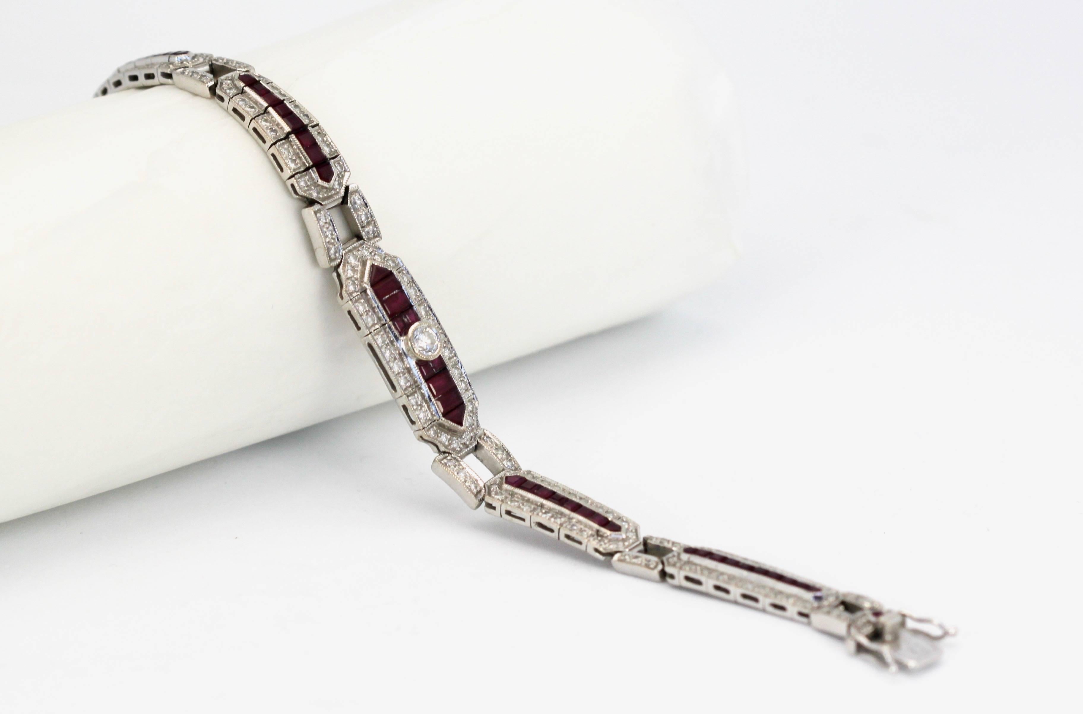 Women's Ruby Diamond Bracelet 18K