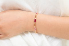 Armband aus 18 Karat Gelbgold mit Rubin und Diamanten