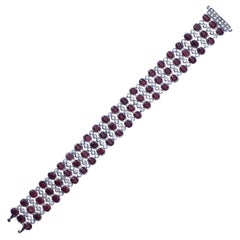 Ruby Diamond Bracelet Set In 18 Karat White Gold