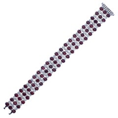 Ruby Diamond Bracelet Set In 18 Karat White Gold Ruby Diamond Bracelet Set In 18 Karat White Gold