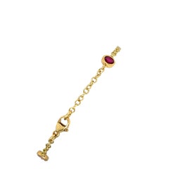 Armband mit Rubin und Diamanten, gefasst mit 3 Diamanten und 3 Rubinen aus 18 Karat Gelbgold