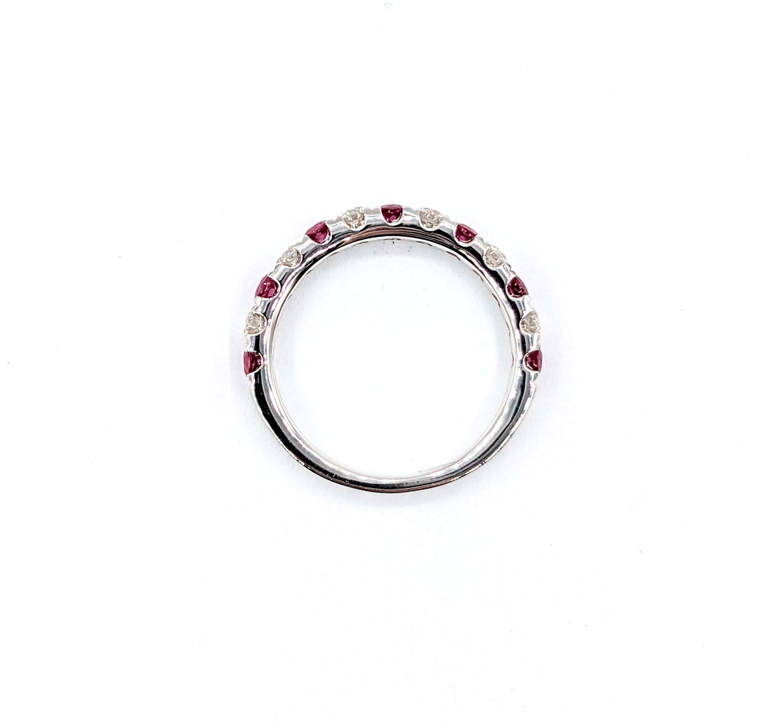 Ruby & Diamond Bridal White Gold Ring For Sale 4