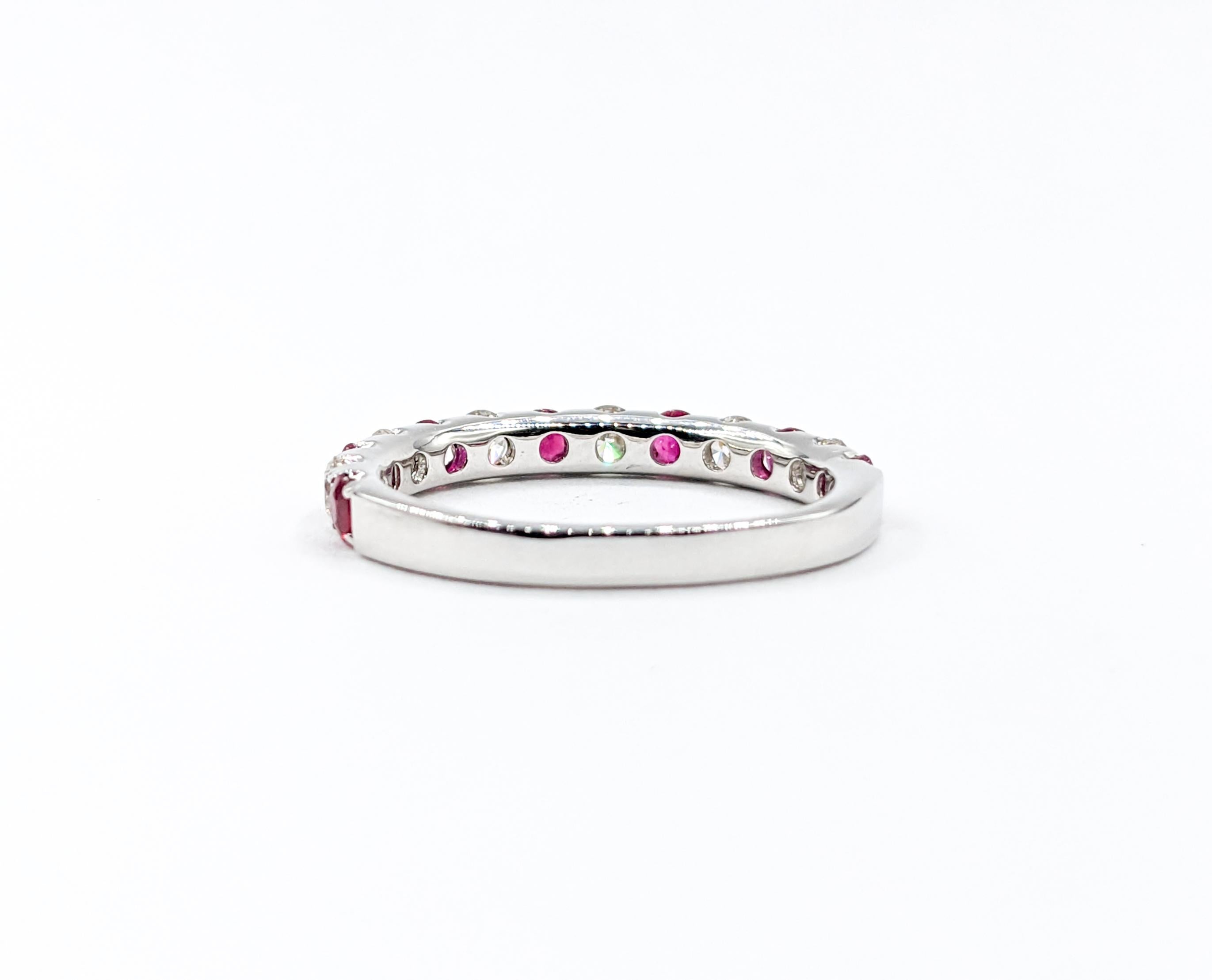 Ruby & Diamond Bridal White Gold Ring For Sale 2