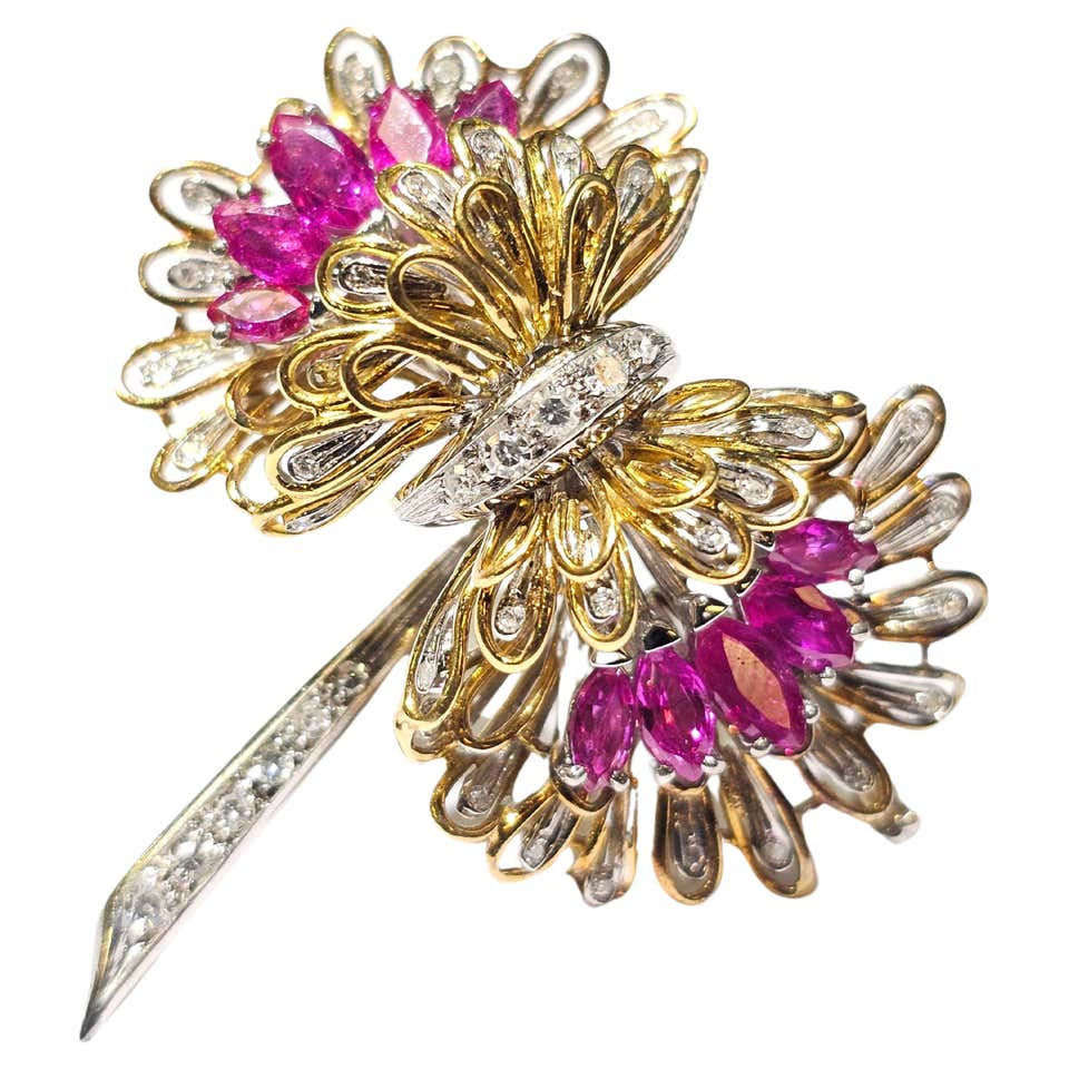 Antique Ruby Brooches - 1,888 For Sale at 1stDibs | ruby brooch jewelry ...