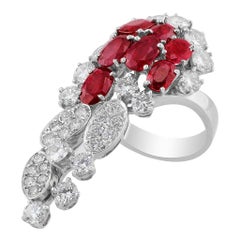 Ruby Diamond Cluster Ring