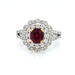 Ruby & Diamond Cluster Ring