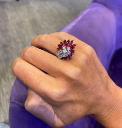 Ruby & Diamond Cluster Ring