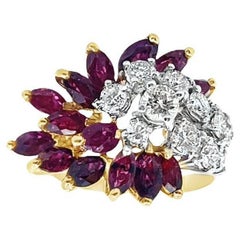 Ruby & Diamond Cluster Ring