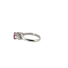 Ruby & Diamond Cluster Ring Set In Palladium