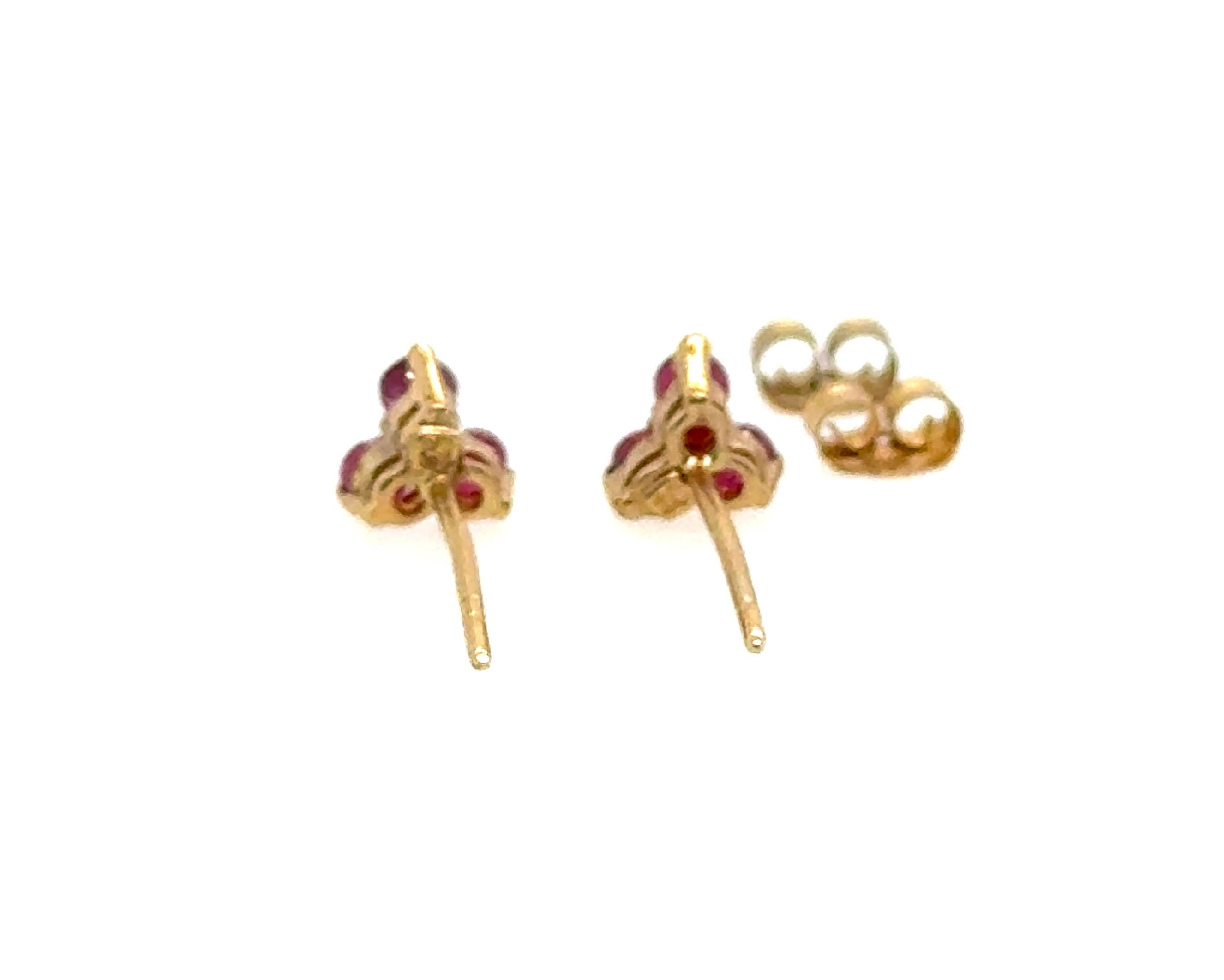 Ohrstecker, Rubin Rubin-Diamant-Cluster-Ohrstecker .50 Karat Gelbgold Juli Geburtsstein im Angebot 1