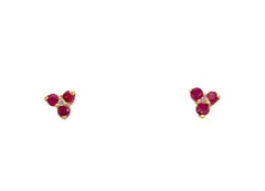 Ohrstecker, Rubin Rubin-Diamant-Cluster-Ohrstecker .50 Karat Gelbgold Juli Geburtsstein