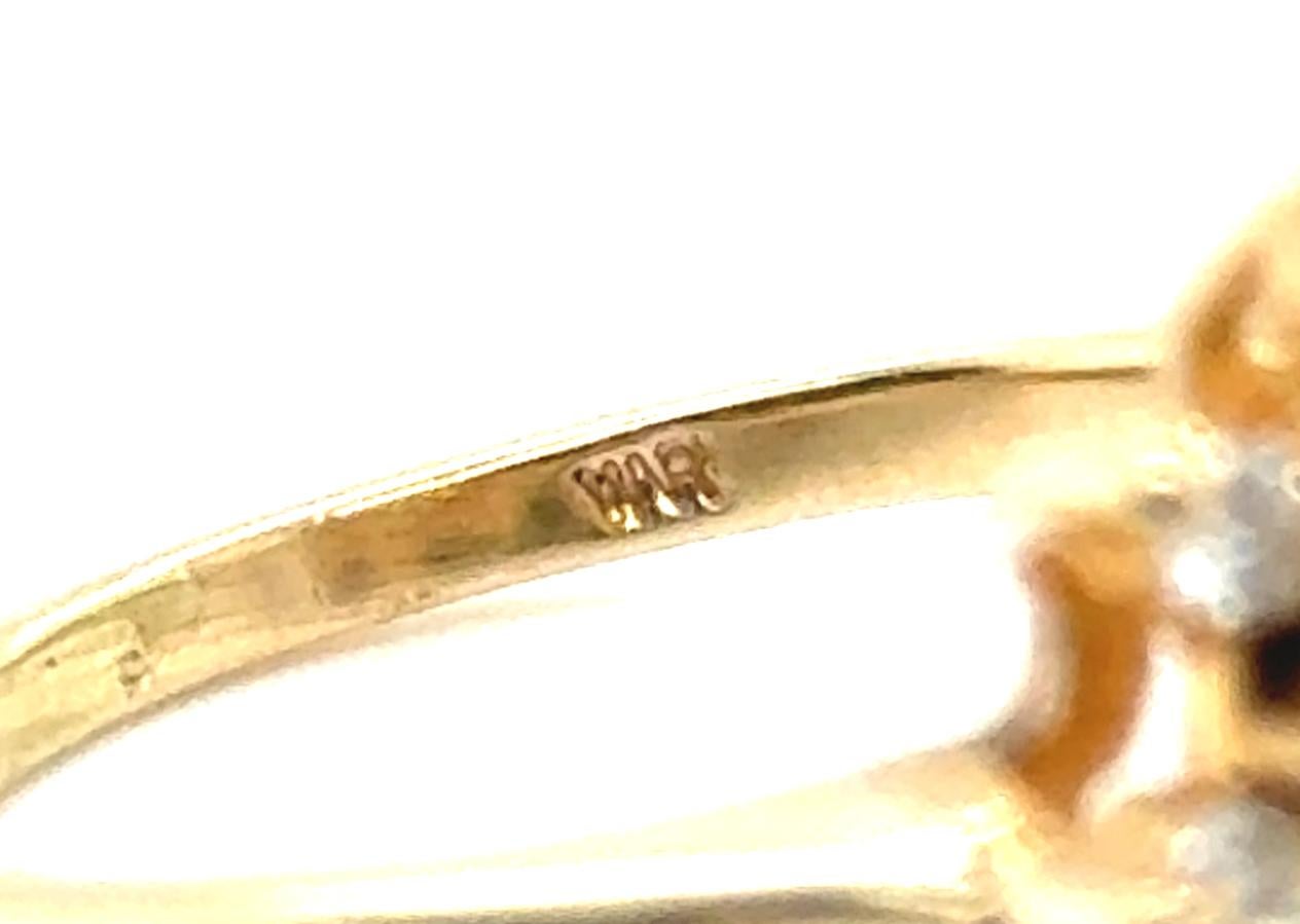 Round Cut Ruby Diamond Cocktail Cluster Statement Ring 1ct 14K Yellow Gold July Birthstone For Sale