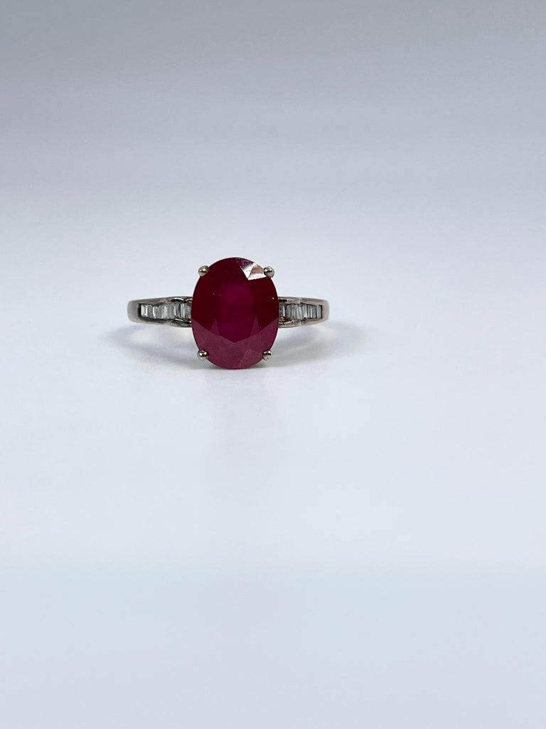 Ruby and Diamond Cocktail Ring 10KT Yellow Gold at 1stDibs