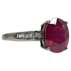 Ruby & Diamond Cocktail Ring 10KT Yellow Gold