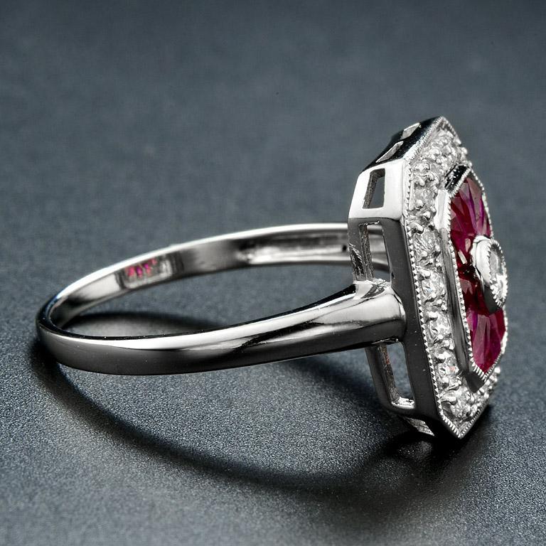 Ruby Diamond Cocktail Ring 4