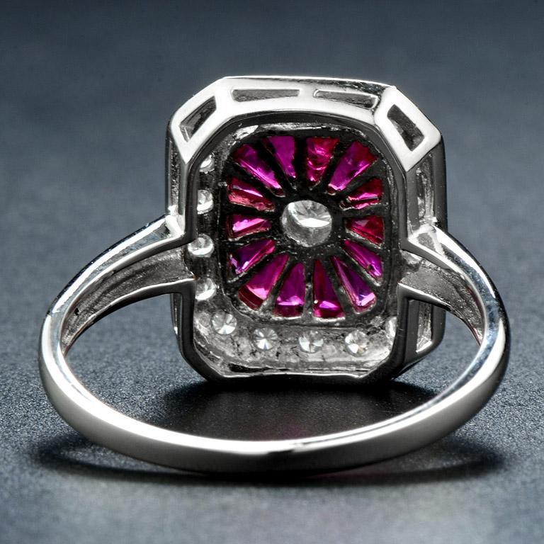 Ruby Diamond Cocktail Ring 5