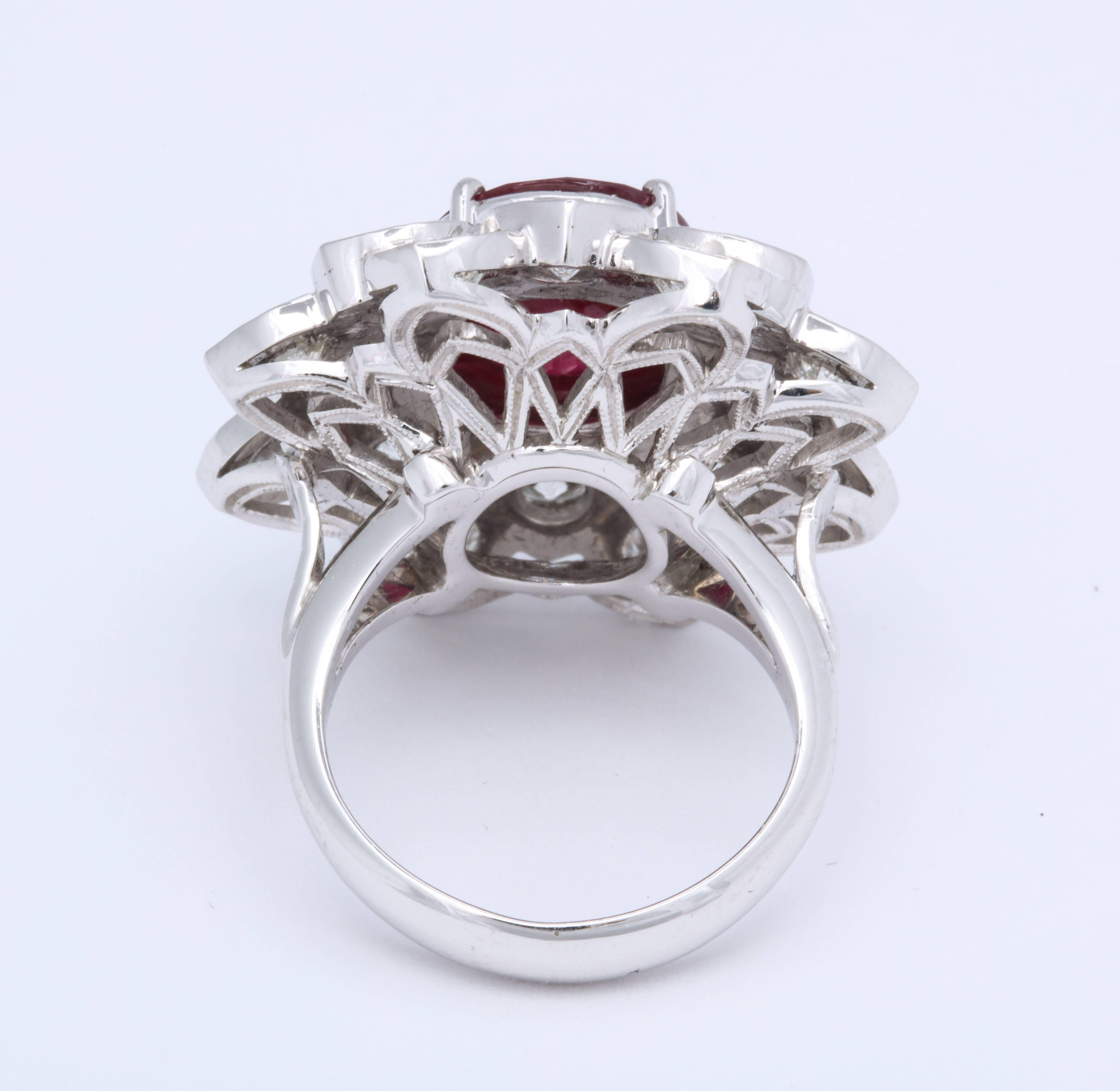 Ruby Diamond Cocktail Ring 3