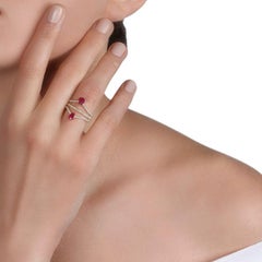 Ruby & Diamond Cocktail Ring in 18K Yellow Gold