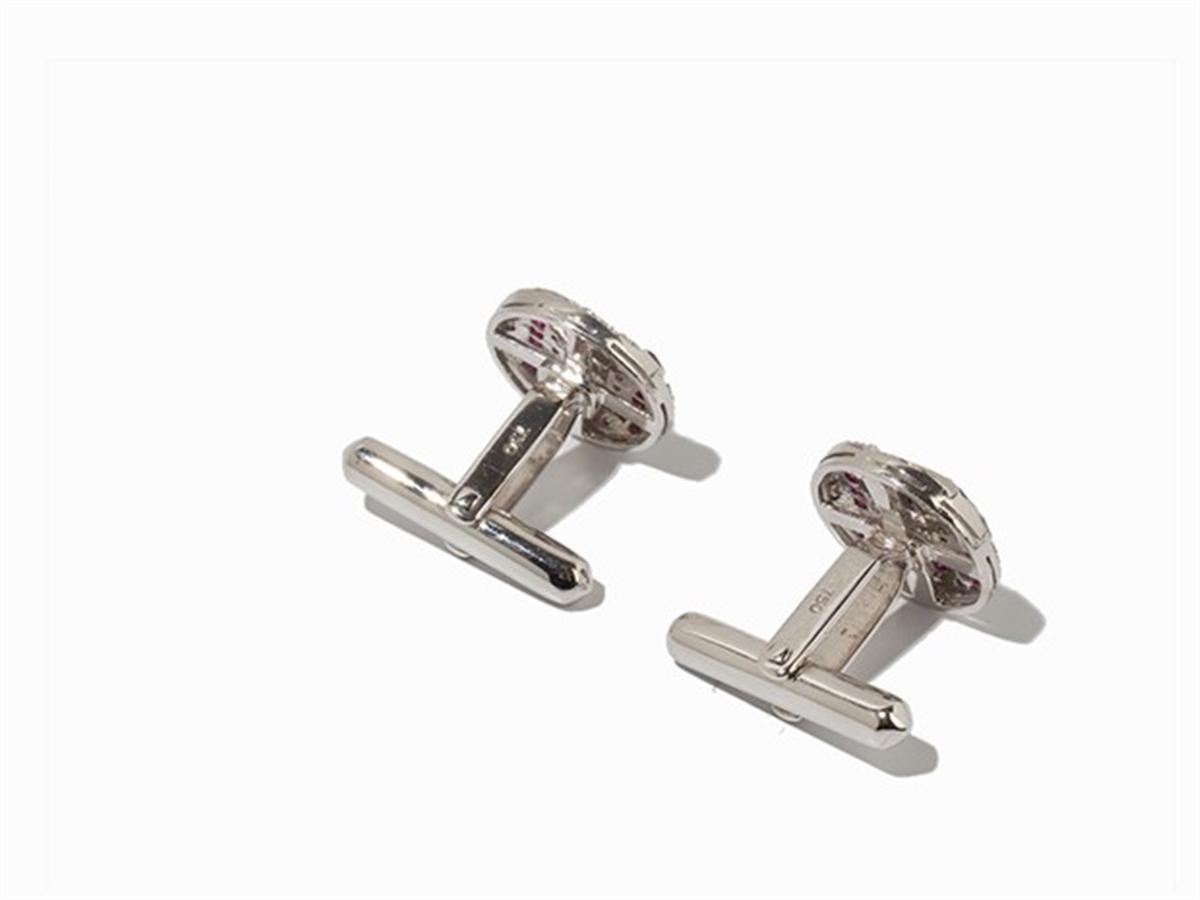 white gold ruby cufflinks