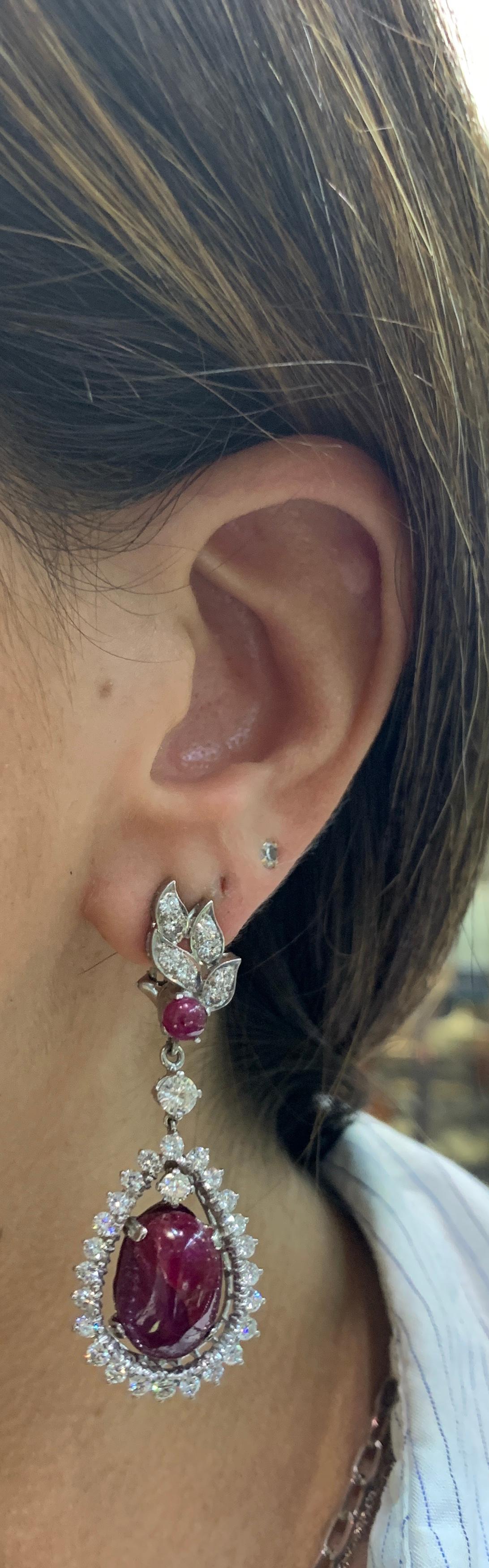 antique ruby drop earrings