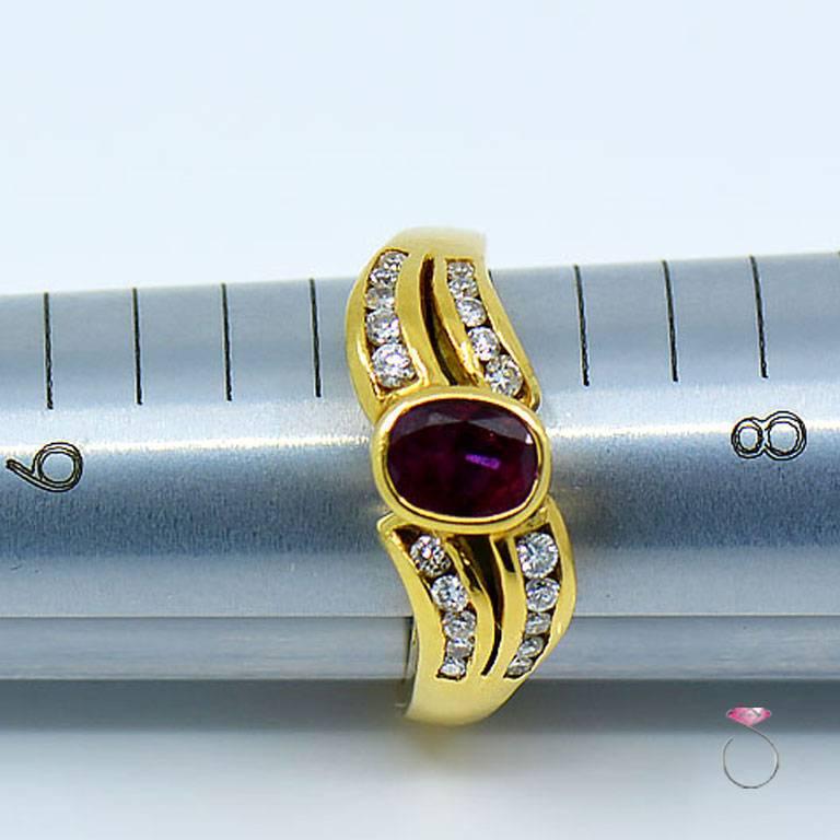 Ruby & Diamond Designer Ring in 18 Karat Yellow Gold by Assor Gioielli For Sale 1