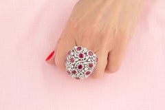 Ruby Diamond Dome Cocktail Ring Design by Ella Gafter