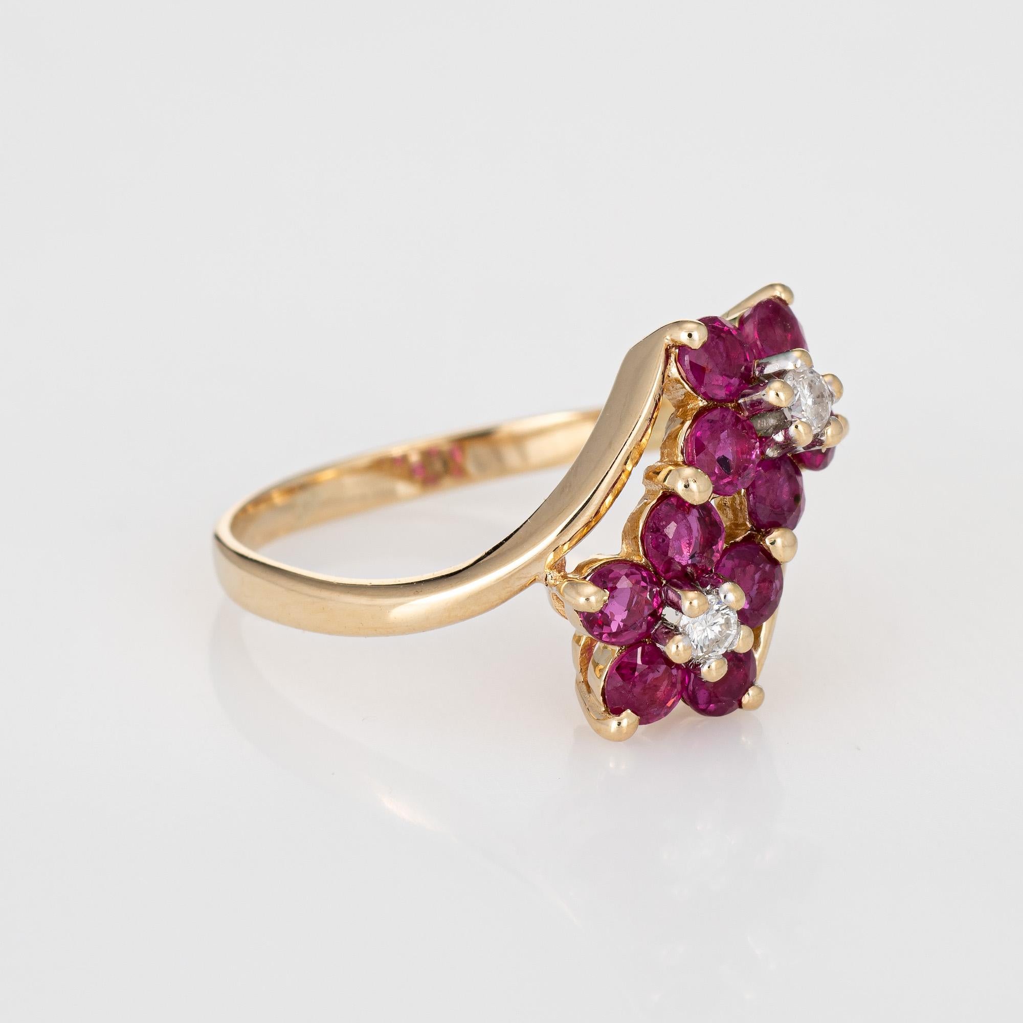 vintage ruby flower ring
