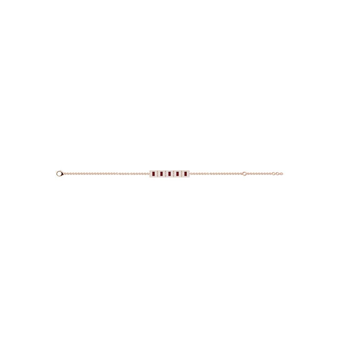 Dual-Ton-Armband aus 18 Karat Gold mit Rubin und Diamanten im Zustand „Neu“ im Angebot in บางรัก, TH