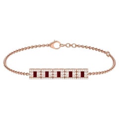 Ruby 
Diamond Dual Tone Bracelet In 18 Karat Gold