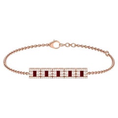 Ruby & Diamond Dual Tone Bracelet In 18 Karat Gold