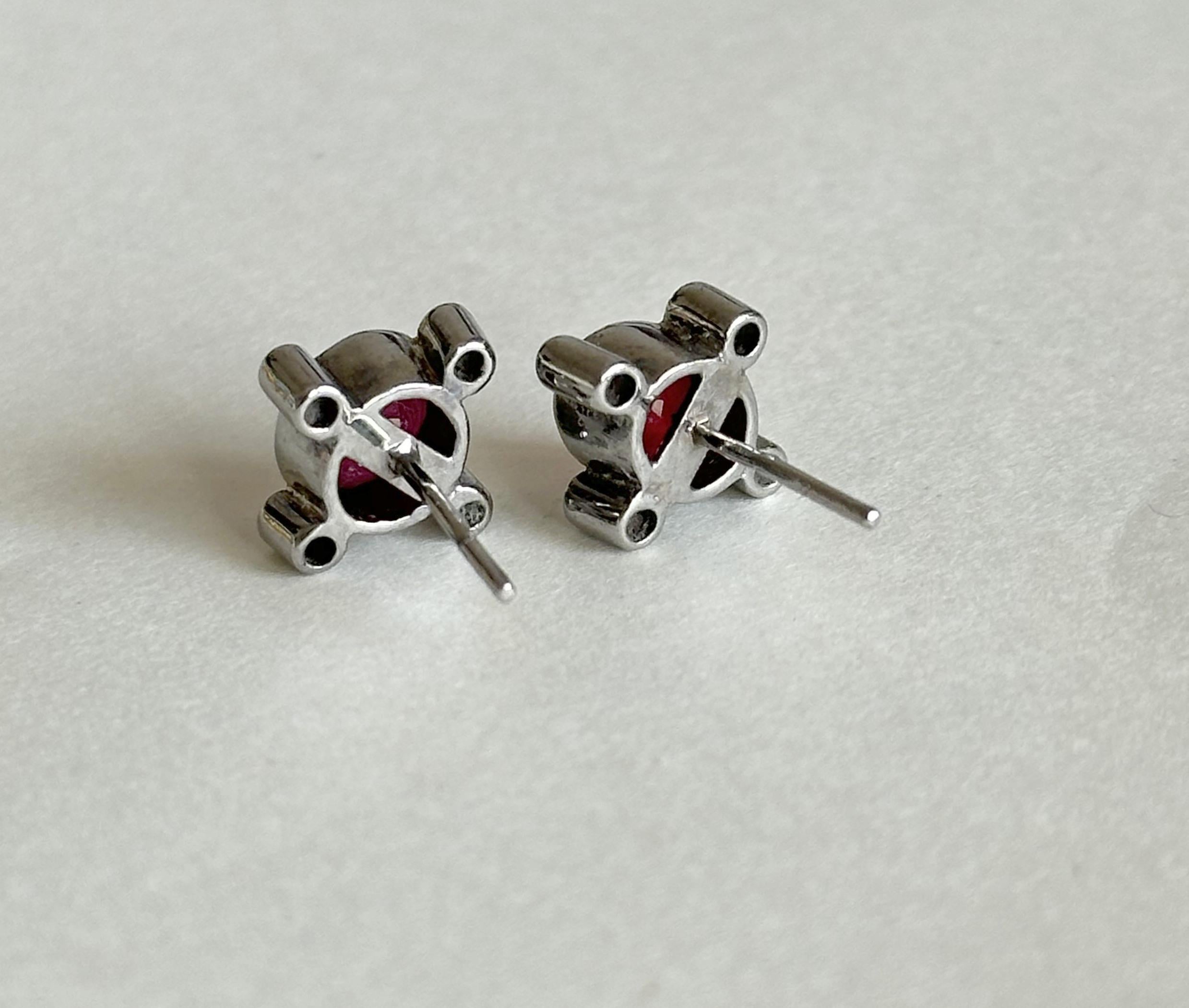 Rose Cut Ruby diamond Earring Certified Natural Ruby 925 Sterling Silver Earring For Sale