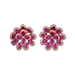 Rubin-Diamant-Ohrring aus 18 Karat Roségold