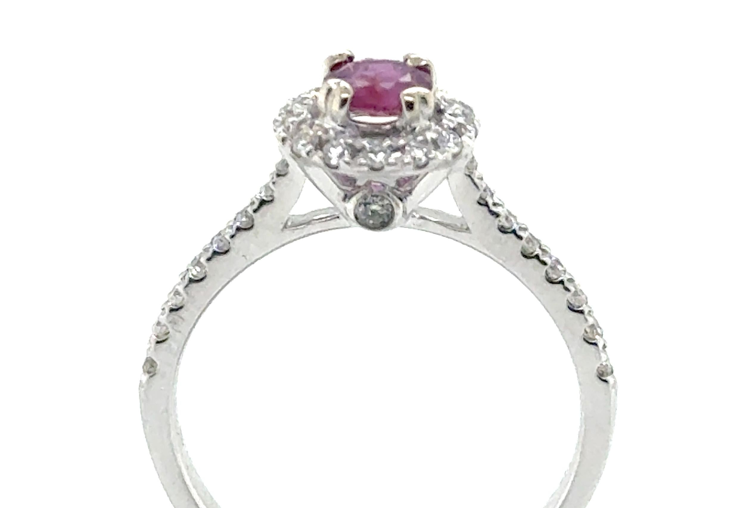 Brand New Ruby Diamond Engagement Ring 1ct Halo 14K White Gold


Features a Genuine Natural .50ct Round Ruby Gemstone

Ruby is the July Birthstone

Classic Halo Setting

100% Natural Ruby Gemstone & Mined Diamonds

1.00 Carat Gemstone & Diamond