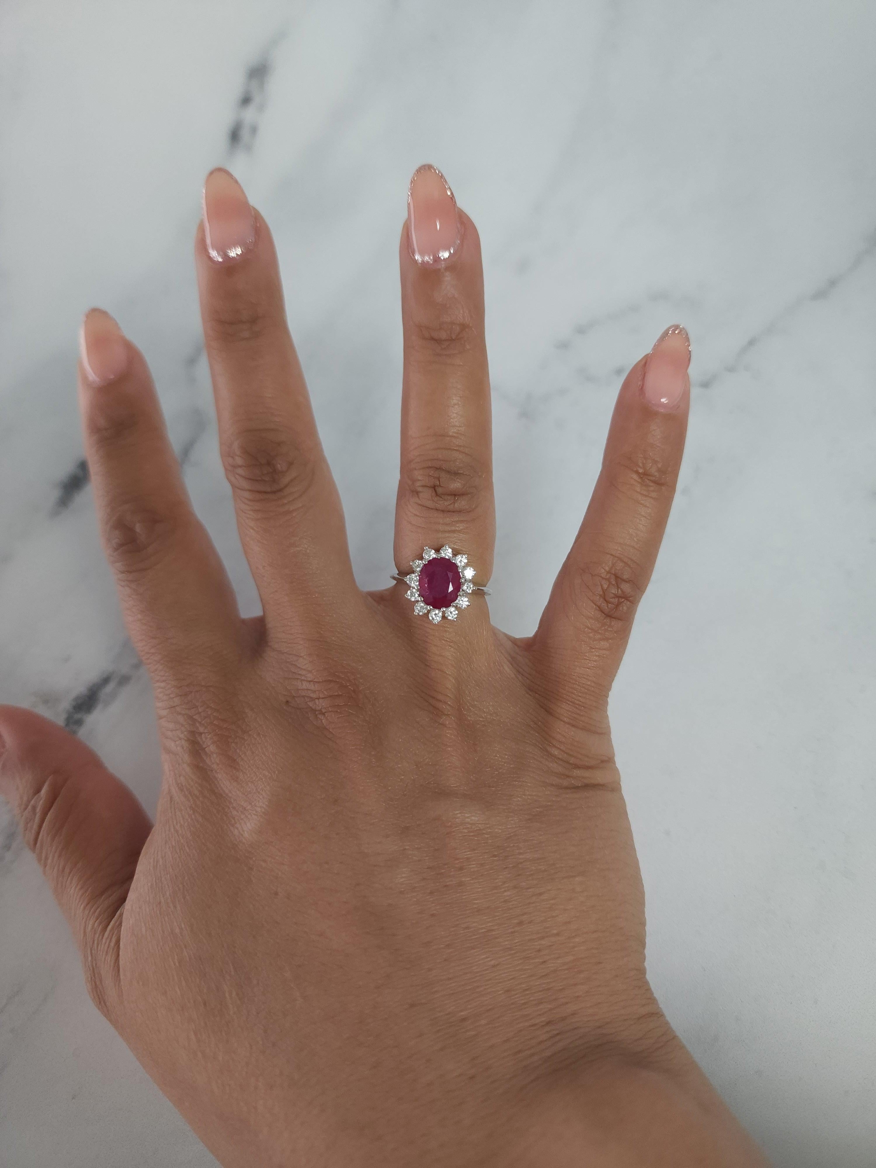 ♥ Product Summary ♥

Main Stone: Diamond & Ruby
Approx. Total Carat Weight: 3.14cttw
Total Ruby Weight: 2.67ct
Total Diamond Carat Weight: .47ct
Diamond Color: G
Diamond Clarity: SI1
Diamond Cut: Round
Band Material: 14k White Gold
Size: 5