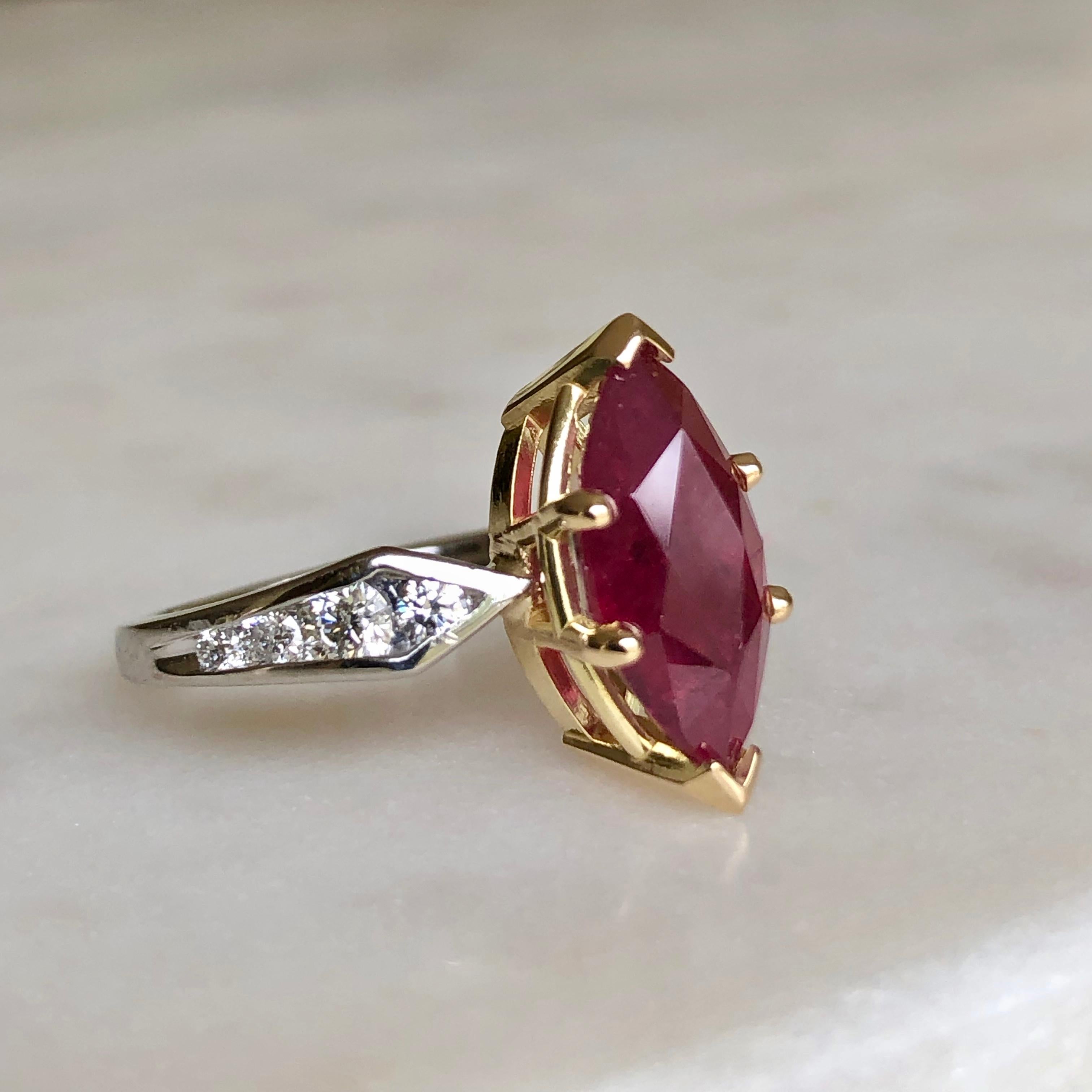 marquise ruby and diamond ring