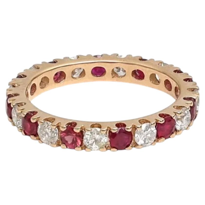 1.80ct Ruby & 0.90ct Diamond 14K Yellow Gold Eternity Ring