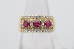Ruby Diamond Gold Band Ring