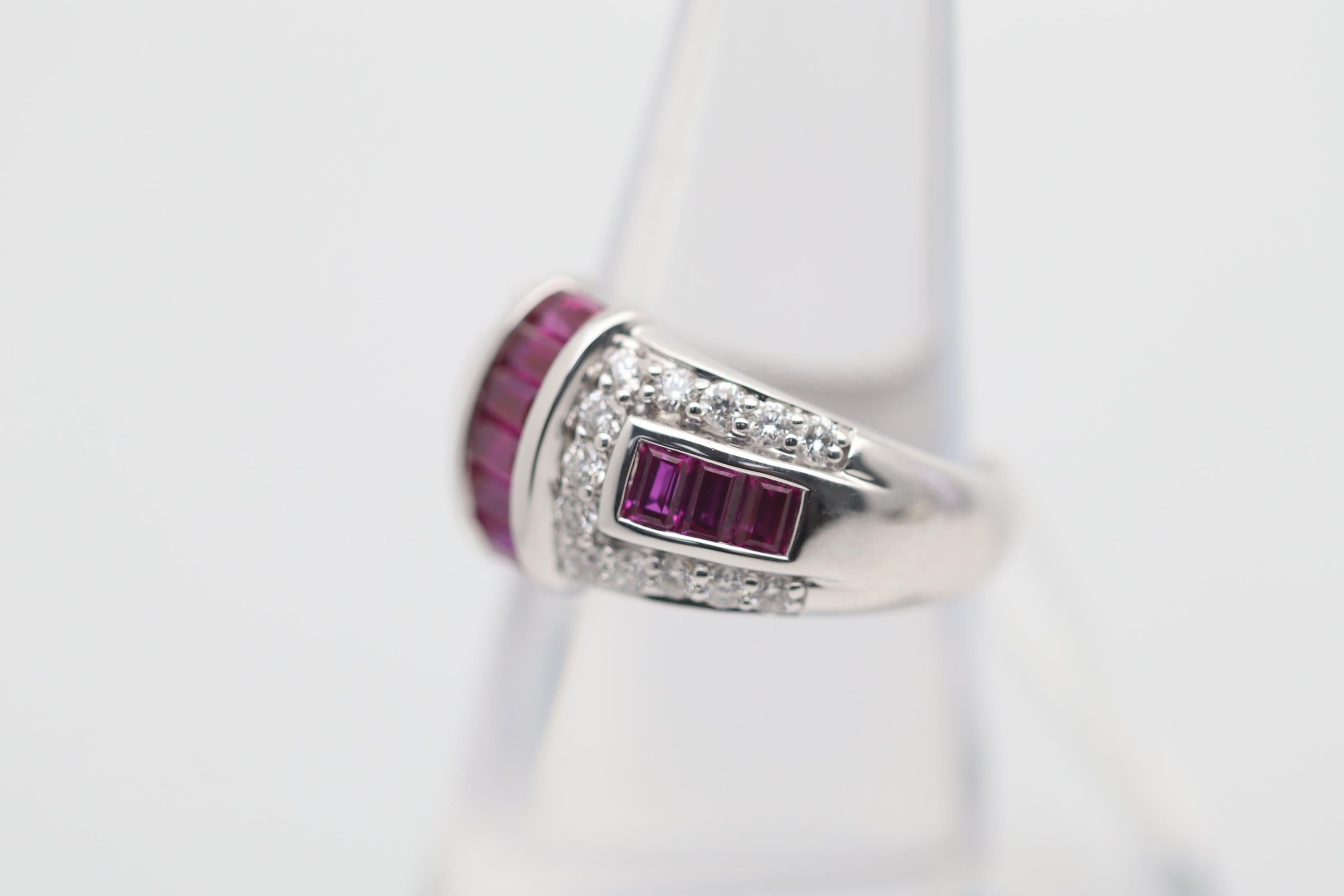 Ruby Diamond Gold Band Ring In New Condition In Beverly Hills, CA