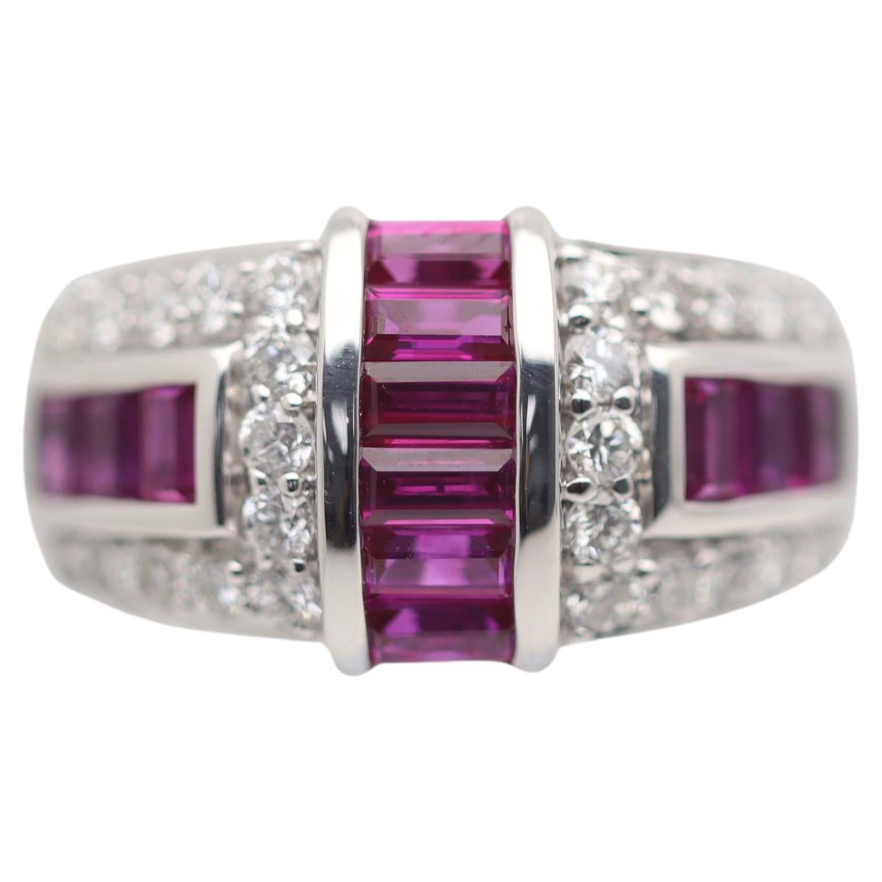Ruby Diamond Gold Band Ring
