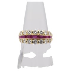 Ruby Diamond Gold Band Ring