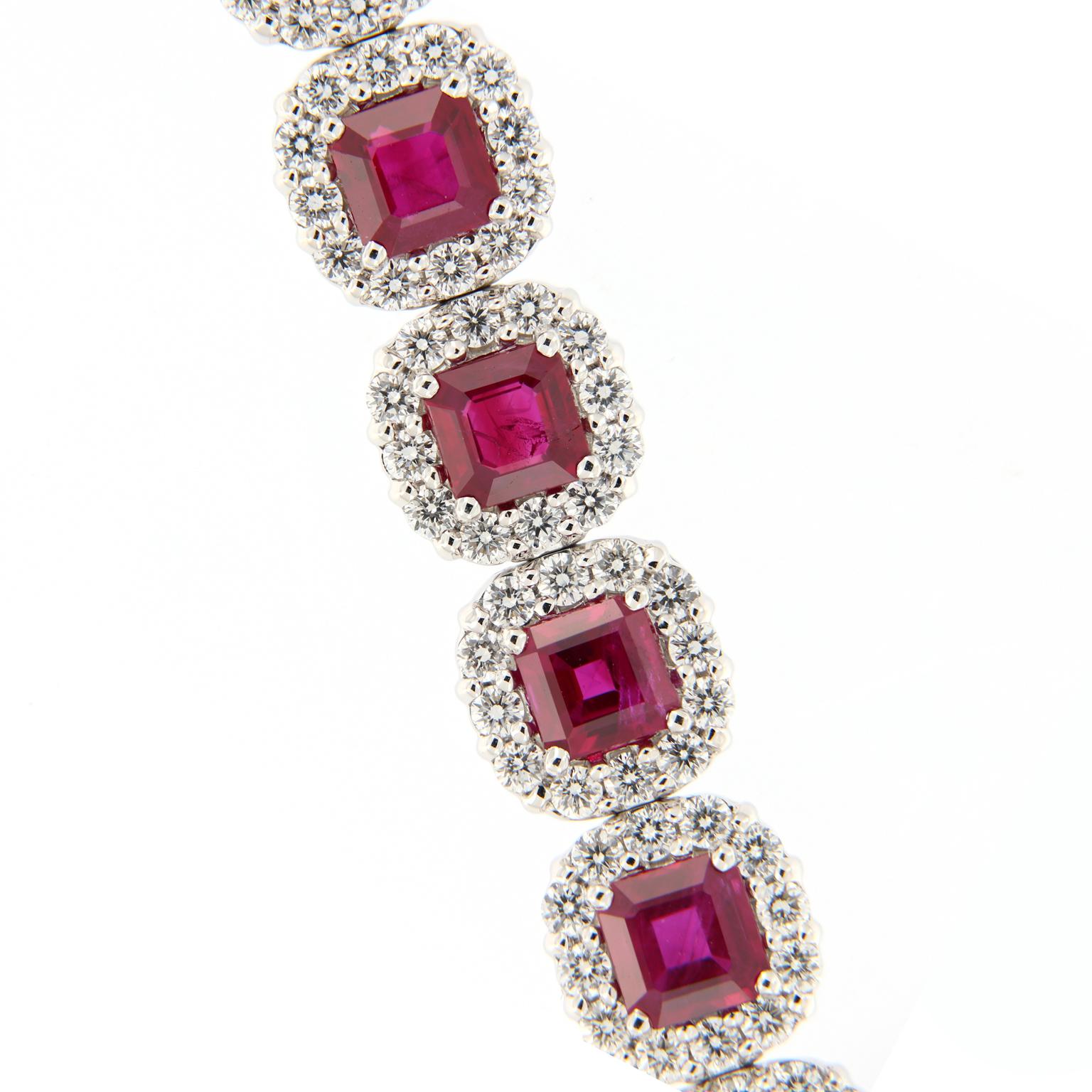 Women's Ruby Diamond Gold Bracelet