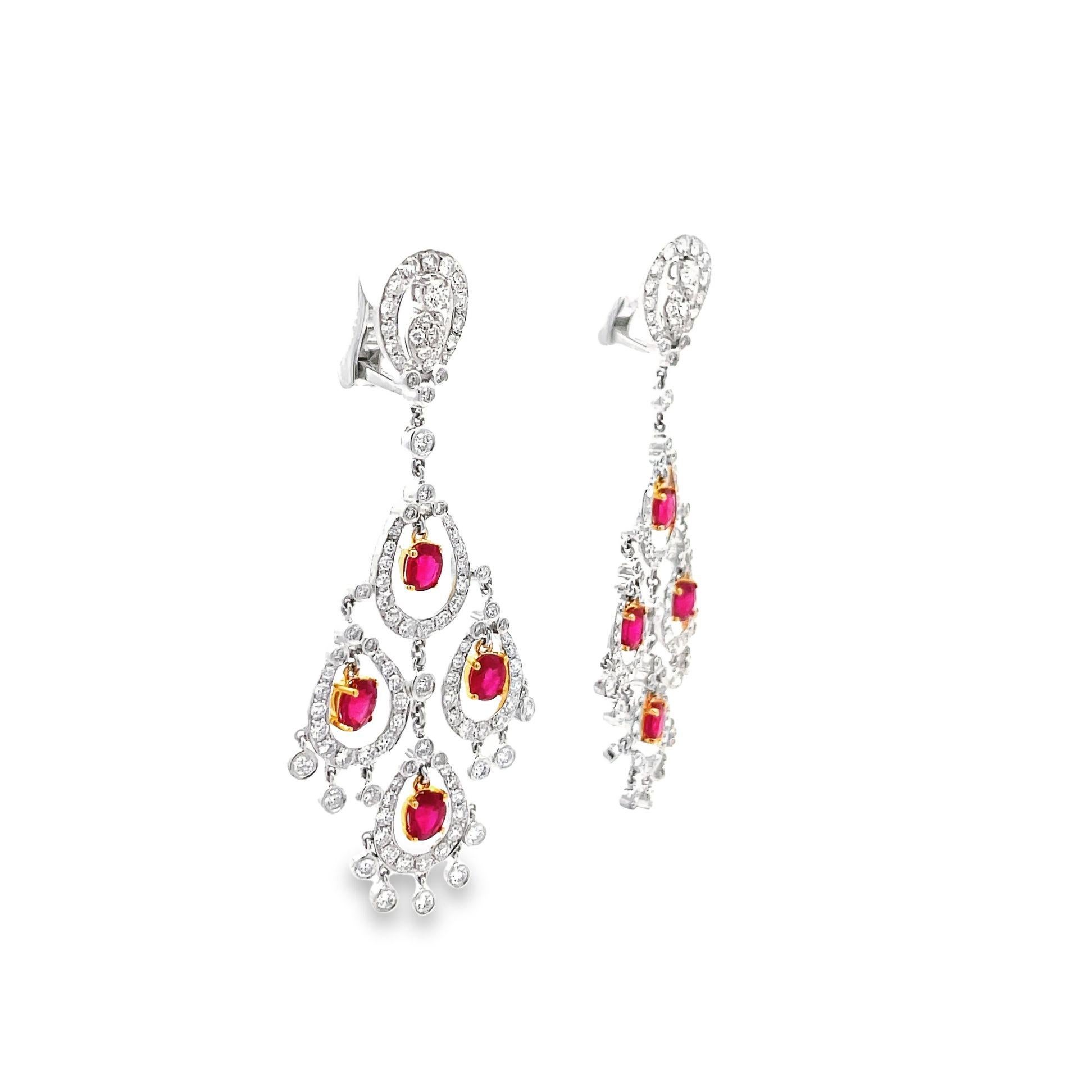 ruby chandelier earrings