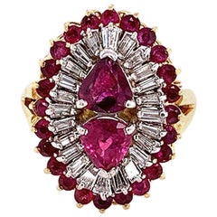 Ruby Diamond Gold Cocktail Ring